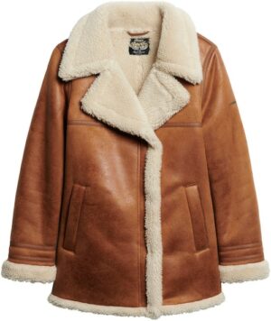 Superdry Lederimitatjacke »FAUX SHEARLING MID JACKET«