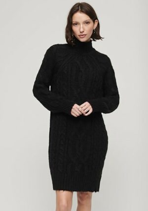 Superdry Strickkleid »CABLE MOCK NECK JUMPER DRESS«