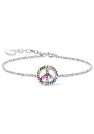 THOMAS SABO Armband »Peace-Zeichen Silber geschwärzt