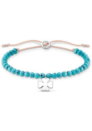 THOMAS SABO Armband »türkise Perlen mit Kleeblatt