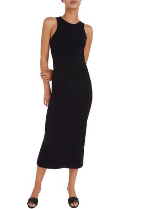 Tommy Hilfiger Curve Jerseykleid »CRV SLIM 5X2 RIB MIDI DRESS NS«