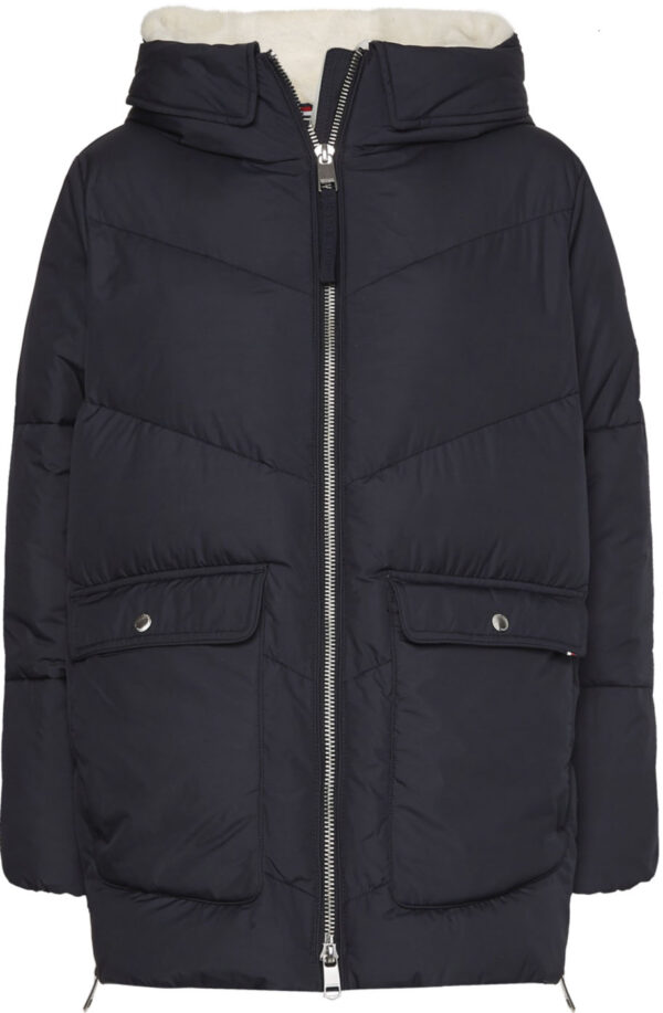 Tommy Hilfiger Curve Steppmantel »CRV CHEV SORONA TEDDYLINED COAT«