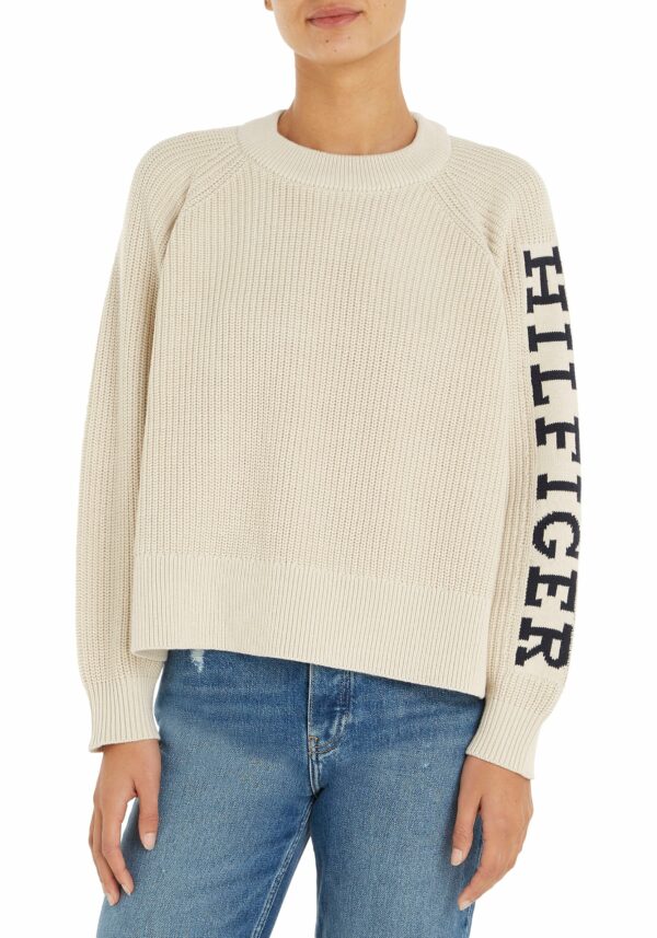 Tommy Hilfiger Curve Strickpullover »CRV PLACED HILFIGER C-NK SWT«