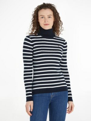 Tommy Hilfiger Rollkragenpullover »SKINNY CABLE ROLL-NK SWEATER«