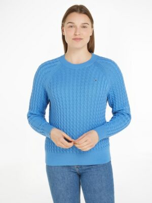 Tommy Hilfiger Rundhalspullover »CO CABLE C-NK SWEATER«