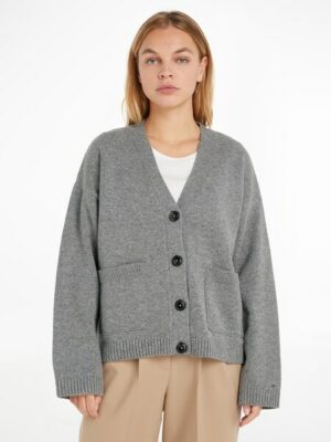 Tommy Hilfiger Strickjacke »OVERSIZED V-NK CARDIGAN«