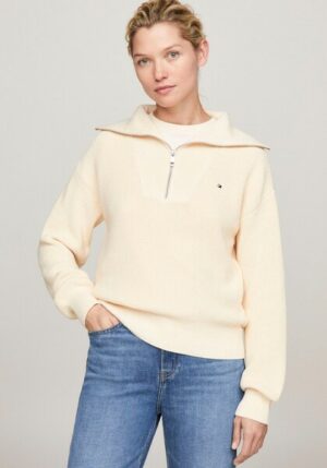 Tommy Hilfiger Strickpullover »CO CARDI STITCH 1/2 ZIP SWT«