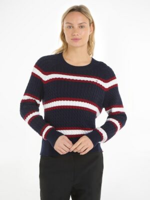 Tommy Hilfiger Strickpullover »CO MINI CABLE C-NECK SWEATER«