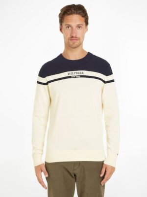 Tommy Hilfiger Strickpullover »COLORBLOCK GRAPHIC C NK SWEATER«