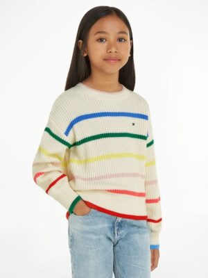 Tommy Hilfiger Strickpullover »MULTI STRIPE STRUCTURE CREW«