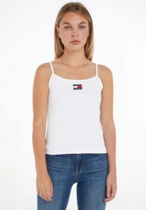 Tommy Jeans Spaghettitop »TJW CENTER BADGE STRAP TOP«