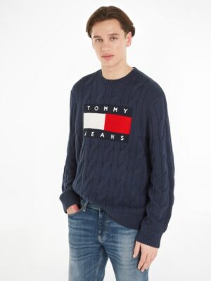 Tommy Jeans Strickpullover »TJM RLX FLAG CABLE KNIT SWEATER«