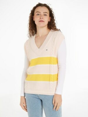 Tommy Jeans Strickpullover »TJW STRIPE V-NECK VEST«