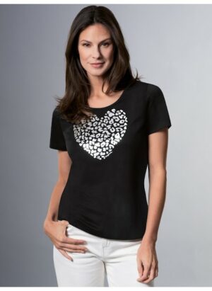 Trigema T-Shirt »TRIGEMA T-Shirt Herz im Leo-Print-Look«