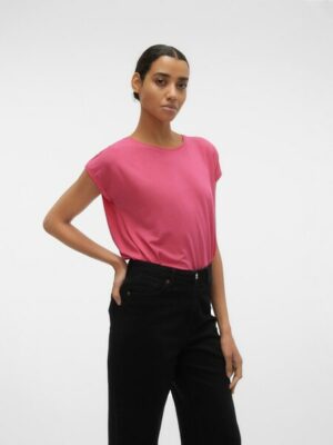 Vero Moda Rundhalsshirt »VMAVA PLAIN SS TOP GAJRS NOOS«