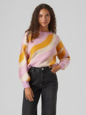 Vero Moda Strickpullover »VMLENA LS O-NECK PULLOVER GA BOO«