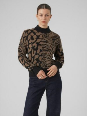 Vero Moda Strickpullover »VMVERA ANIMAL LS HIGHNECK PULLOVER BF«