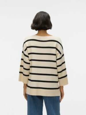 Vero Moda V-Ausschnitt-Pullover »VMSABA 3/4 V-NCK STRIPE PULLOVER GA NOOS«