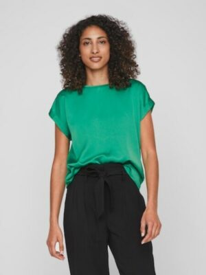 Vila Kurzarmshirt »VIELLETTE S/S SATIN TOP - NOOS«