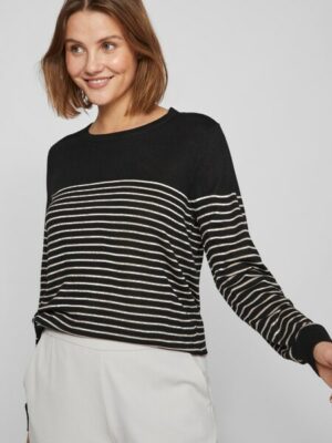 Vila Rundhalspullover »VIABELLA OPEN O-NECK L/S KNIT TOP - NOOS«