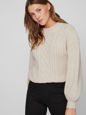 Vila Strickpullover »VICHINTI O-NECK CABLE KNIT TOP/SU-NOOS«