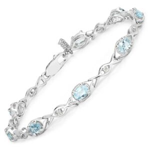 Vira Jewels Armband »925-Sterling Silber rhodiniert Glänzend Blautopas beh. Blau«