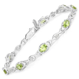 Vira Jewels Armband »925-Sterling Silber rhodiniert Glänzend Peridot grün«